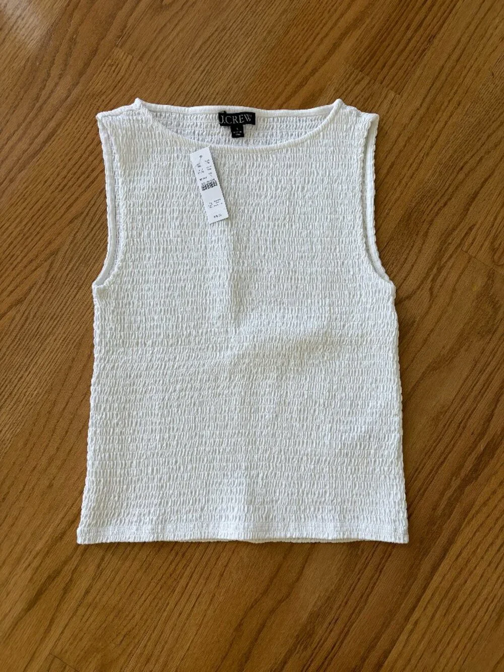 J Crew Textured bubble tank white